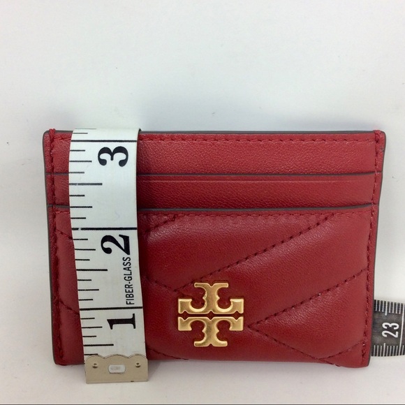 Authentic Tory Burch Kira Chevron Card Case Wallet Red - Picture 10 of 10